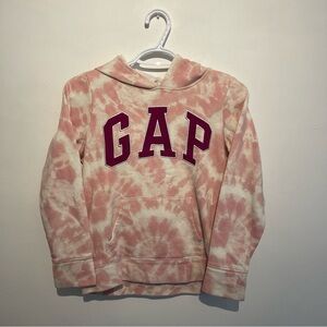GAP Kids Cream and Pink Tie-Dye Hoodie